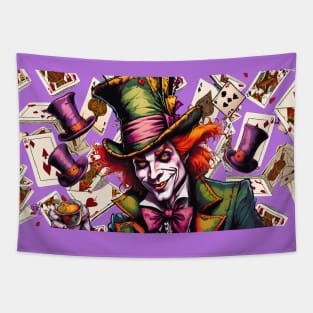 Mad Hatter and Playing Cards Tapestry