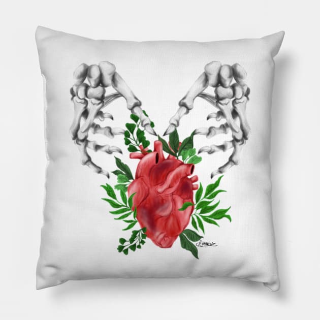 FLESH AND BONES Pillow by Maker Art Creations