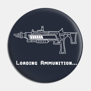 Loading Ammunition Futuristic Gun Video Game (Alternate White) Pin