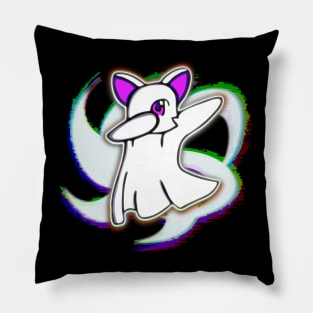 Dabbing Ghost Cat Halloween Trick Or Treat Graphic Illustration Novelty Pillow