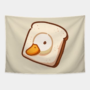 Cute duck with bread Tapestry