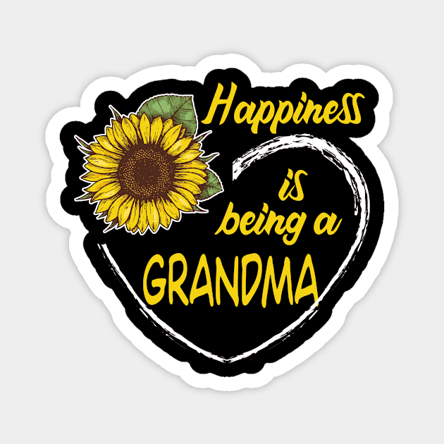 Happiness Is Being A Grandma Sunflower Heart Magnet by mazurprop