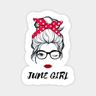 June Girl Woman Lady Wink Eye  Face Birthday Gift Magnet