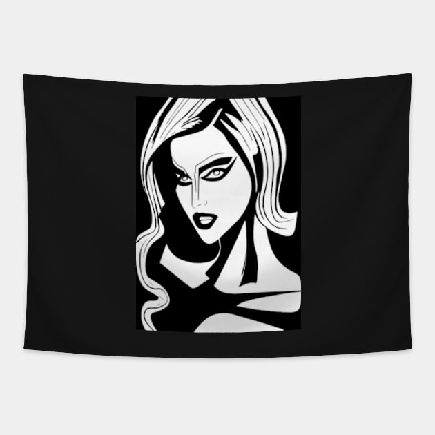 High Fashion Woman Tapestry by ArtFactoryAI