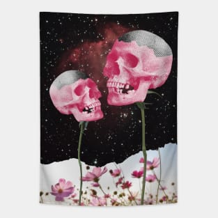 Pink Skulls Tapestry