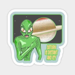 Saturn Funny Planet Review Magnet