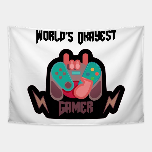 World's Okayest Gamer Tapestry by rjstyle7