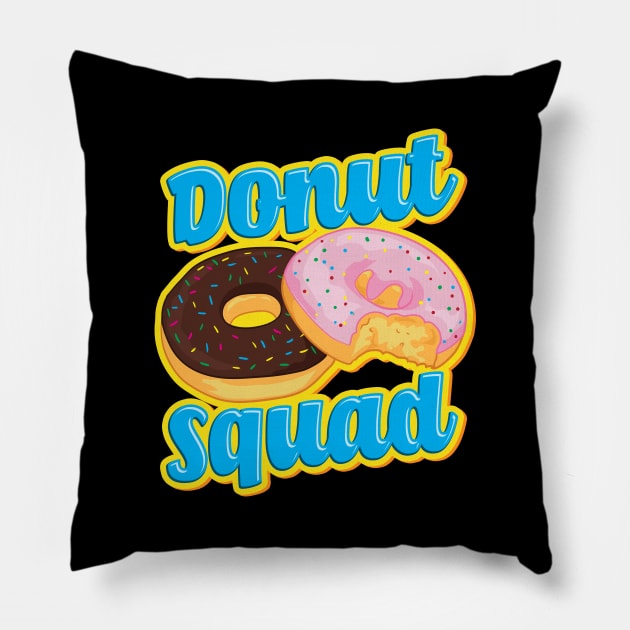 Funny Donut Squad Hilarious Donut Obsessed Pun Pillow by theperfectpresents