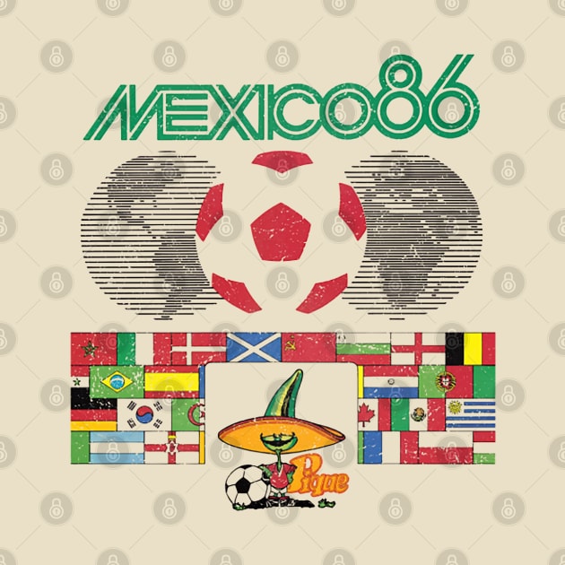Mexico 86 World Cup Vintage Soccer Tribute by nicholeboykins