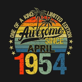 Vintage 68 Years Old April 1954 Decorations 68th Birthday T-Shirt