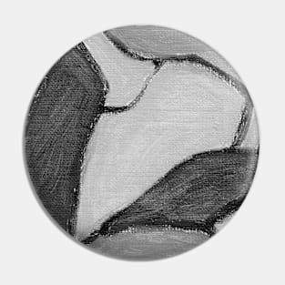 Gray Black White Abstract Art Pin