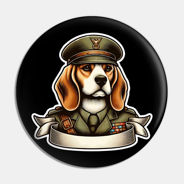 Beagle Soldier Pin by k9-tee