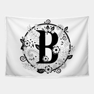 Black & White B Initial Tapestry