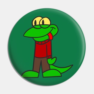 Cartoon Lizard Guy Pin