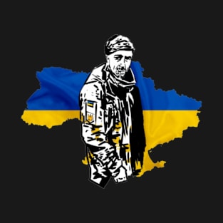 Glory to Ukraine. Peace for Ukraine - Ukrainian soldier hero. T-Shirt