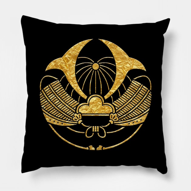 Japanese Mon Mamuki Kabuto Pillow by Takeda_Art