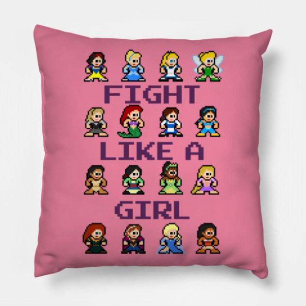 Fight Like A Girl Disney Disney Princess Pillow Teepublic Uk