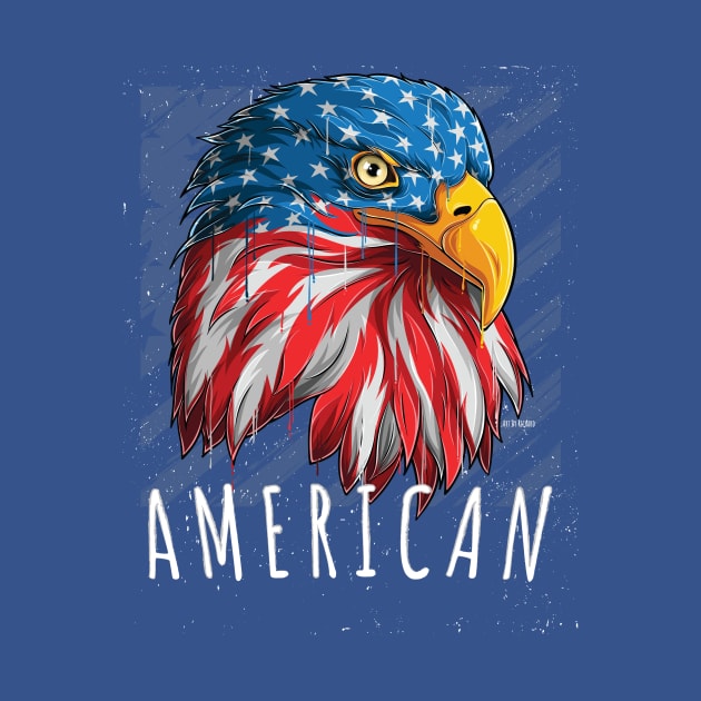 Eagle with American flag by Richardramirez82