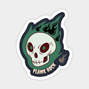 flame rock skull Magnet