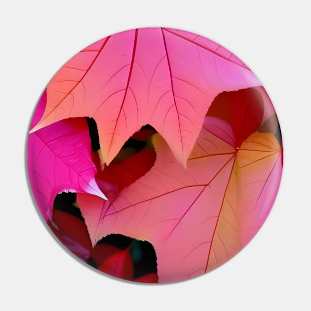 Pink Color Autumn Leaves Background Digital Illustration Art Pin by Designso