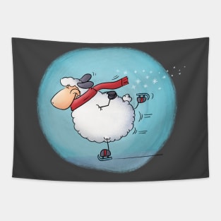 Adorable Sheepzie Skating Tapestry