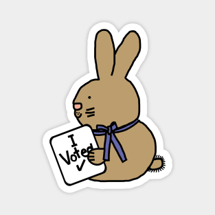 Vote Cute Bunny Rabbit with Voted Sign Magnet