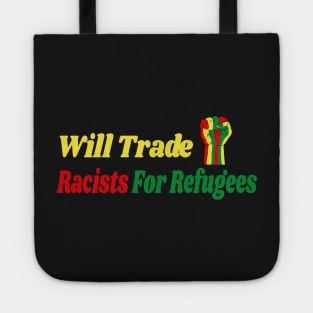 Trade Racists for Refugees Gift / African America Flags Vintage Style Tote