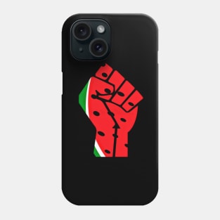 Watermelon Palestine Black Power Fist- Left Side - Back Phone Case