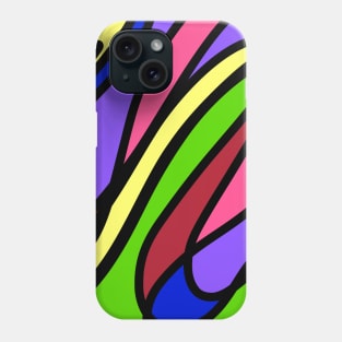 Overlapping Wavy Design with Funky Colors, made by EndlessEmporium Phone Case