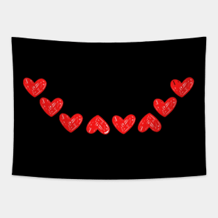 Smiley heart red Tapestry