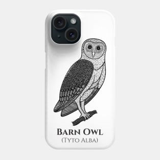 Barn Owl with Common and Latin Names - bird design Phone Case