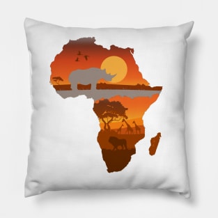 the African continent Pillow