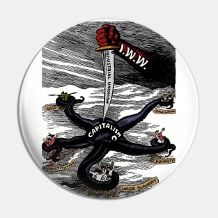 More Power To The Arm Recolored - Historical Propaganda, IWW, Labor Union, Socialist, Leftist, Anti Capitalist Pin