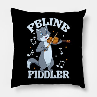 Feline Fiddler - Cat at the violin Pillow