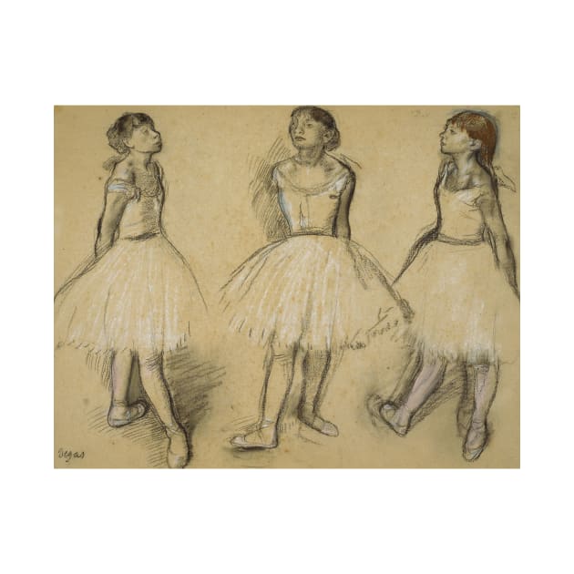 Three Studies of a Dancer in Fourth Position by Edgar Degas by Classic Art Stall