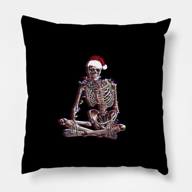 Christmas Skeleton Pillow by BigTexFunkadelic