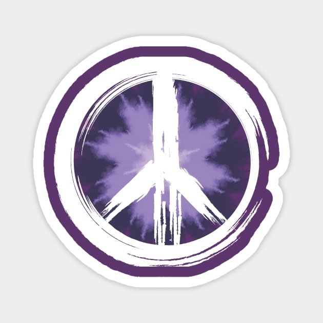 Purple Tie-Dye Peace Sign Magnet by AwkwardTurtle