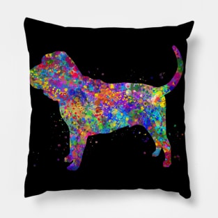 Bloodhound dog watercolor Pillow