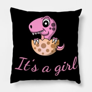 It`s a girl baby dino surprise Pillow