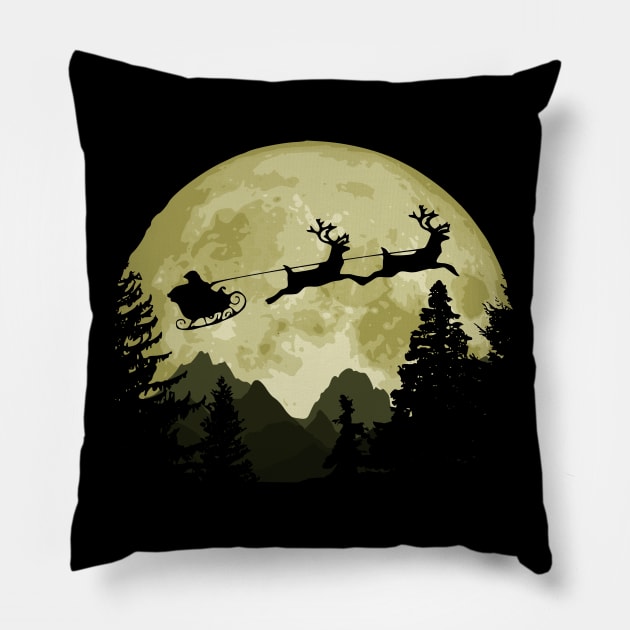 Santa Claus And The Moon Pillow by Nerd_art