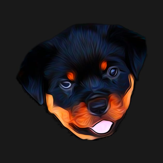 Rottweiler head puppy Epic by Freedomink