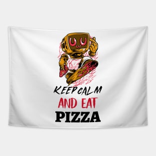 keep calm and eat pizza Tapestry