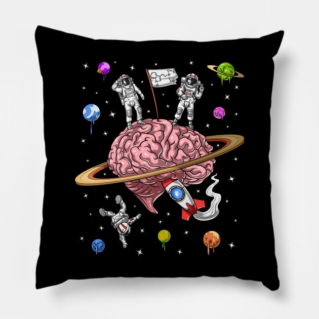 Psychedelic Astronauts DMT Trip Pillow by underheaven