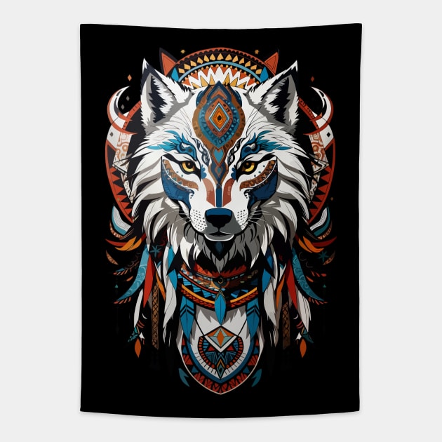 Totem Wolf Tapestry by CatCoconut-Art