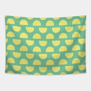 Lemon Halves On Green Tapestry