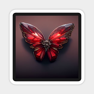 red crystal butterfly 02 Magnet