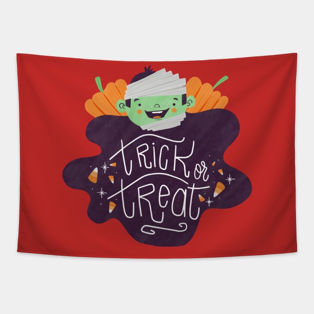 Trick Or Treat Tapestry by Mako Design 