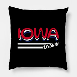 Iowa State Sticker Retro Pop STATE-3 Pillow