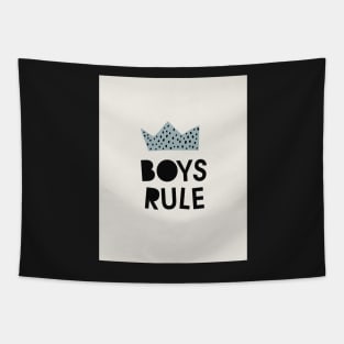 Boys rule, Abstract, Mid century modern kids wall art, Nursery room Tapestry