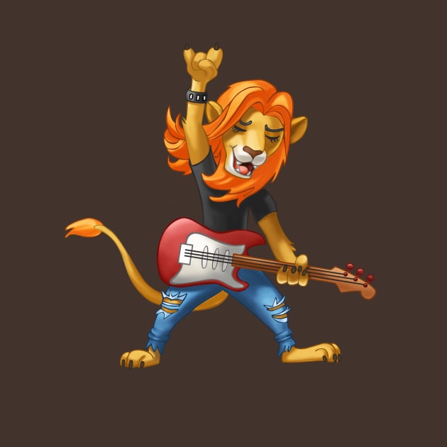 Lion rocker with a guitar by Taya_art